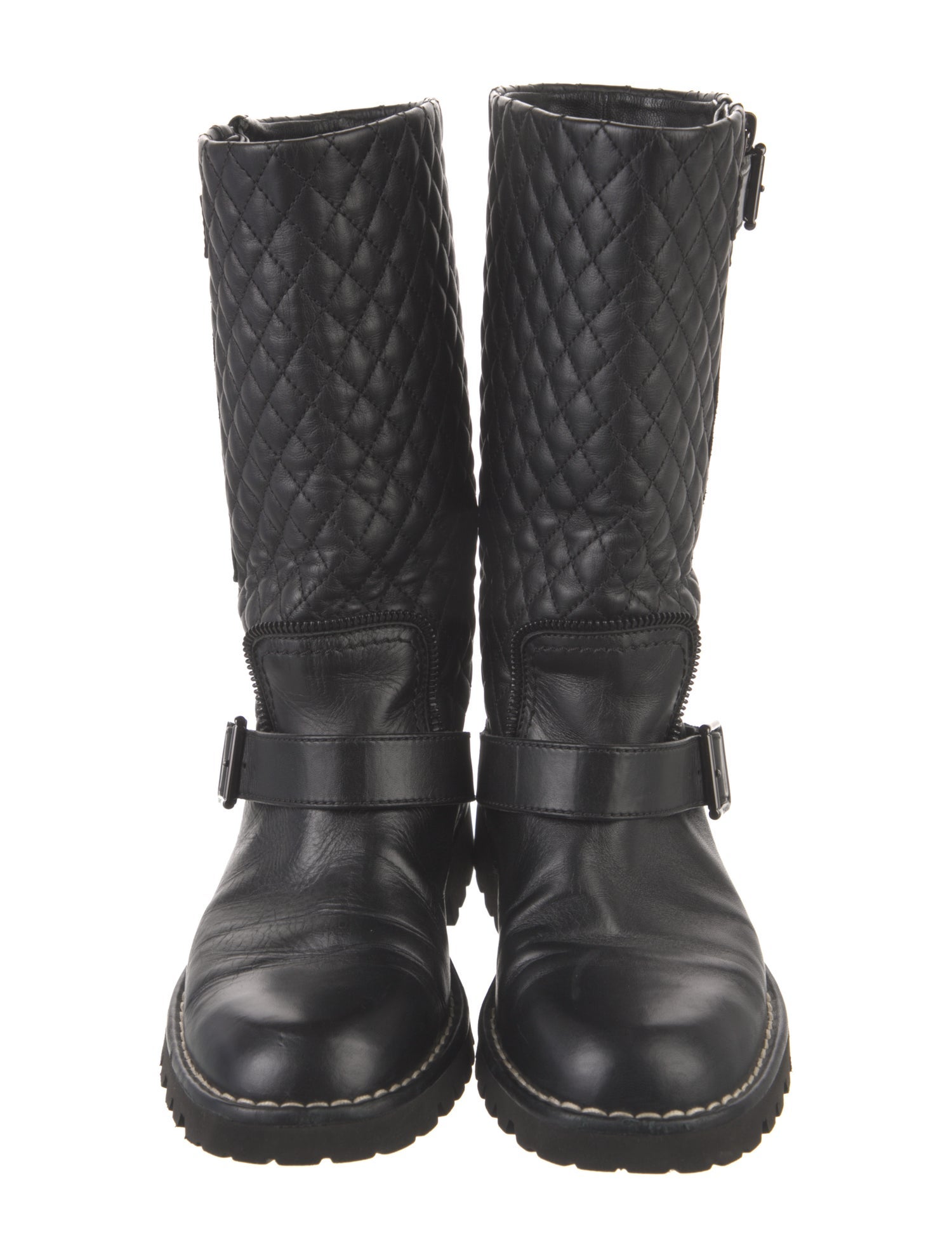 Chanel Interlocking CC Logo Leather Boots